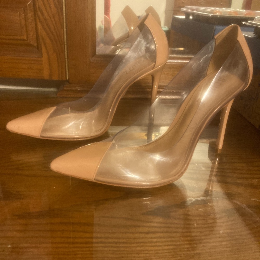 Schutz Patent Leather Transparent Pumps